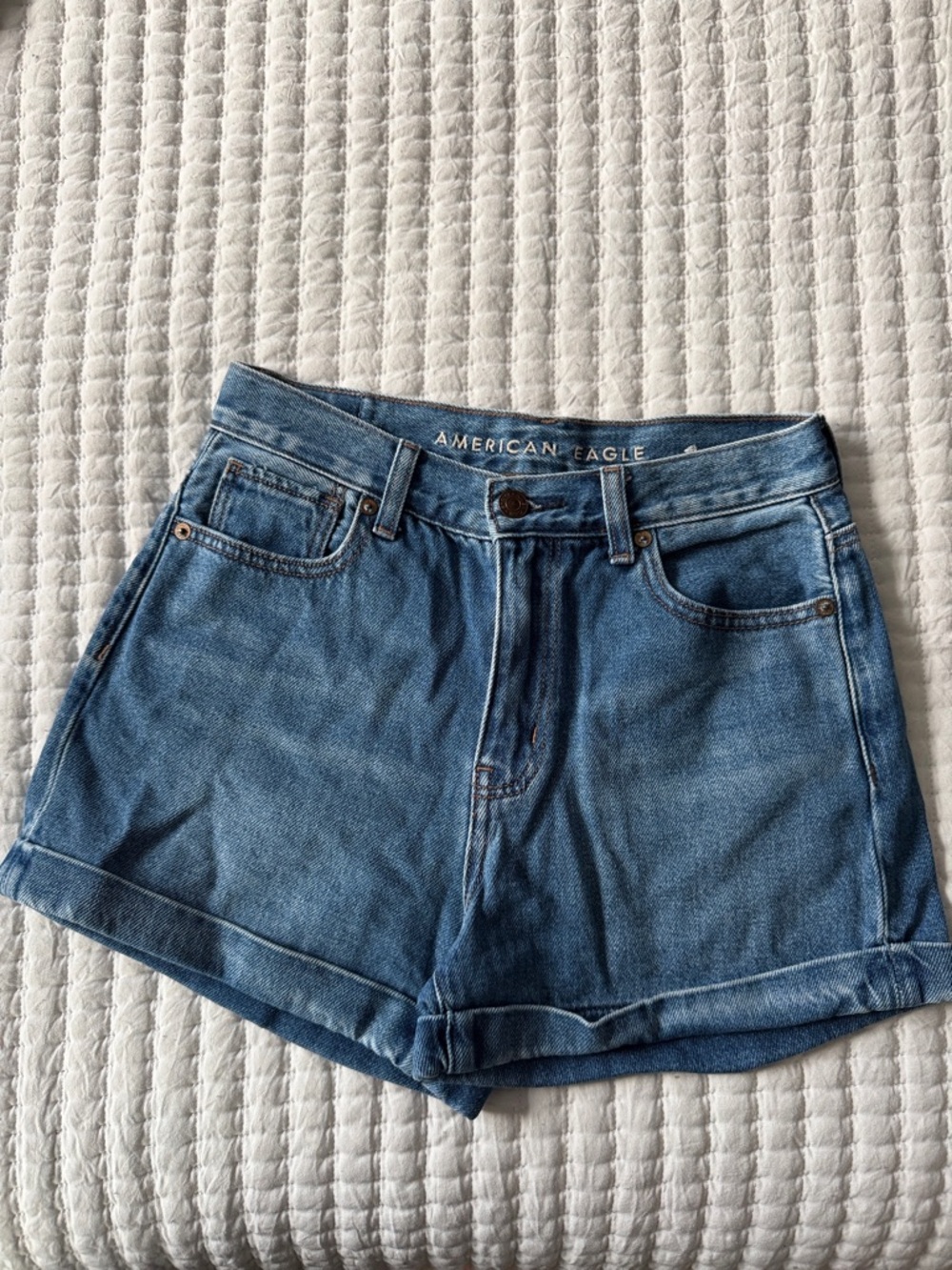 American Eagle Outfitters Blue Denim High-Rise Jean Shorts